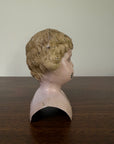 Antique 1900s Minerva Metal Doll Head by Buschow & Beck | Molded Blonde Hair