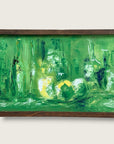 Vintage 1960s Mid-Century Modern Abstract Bar Scene Panoramic Painting | MCM Signed B. Gregor 1965