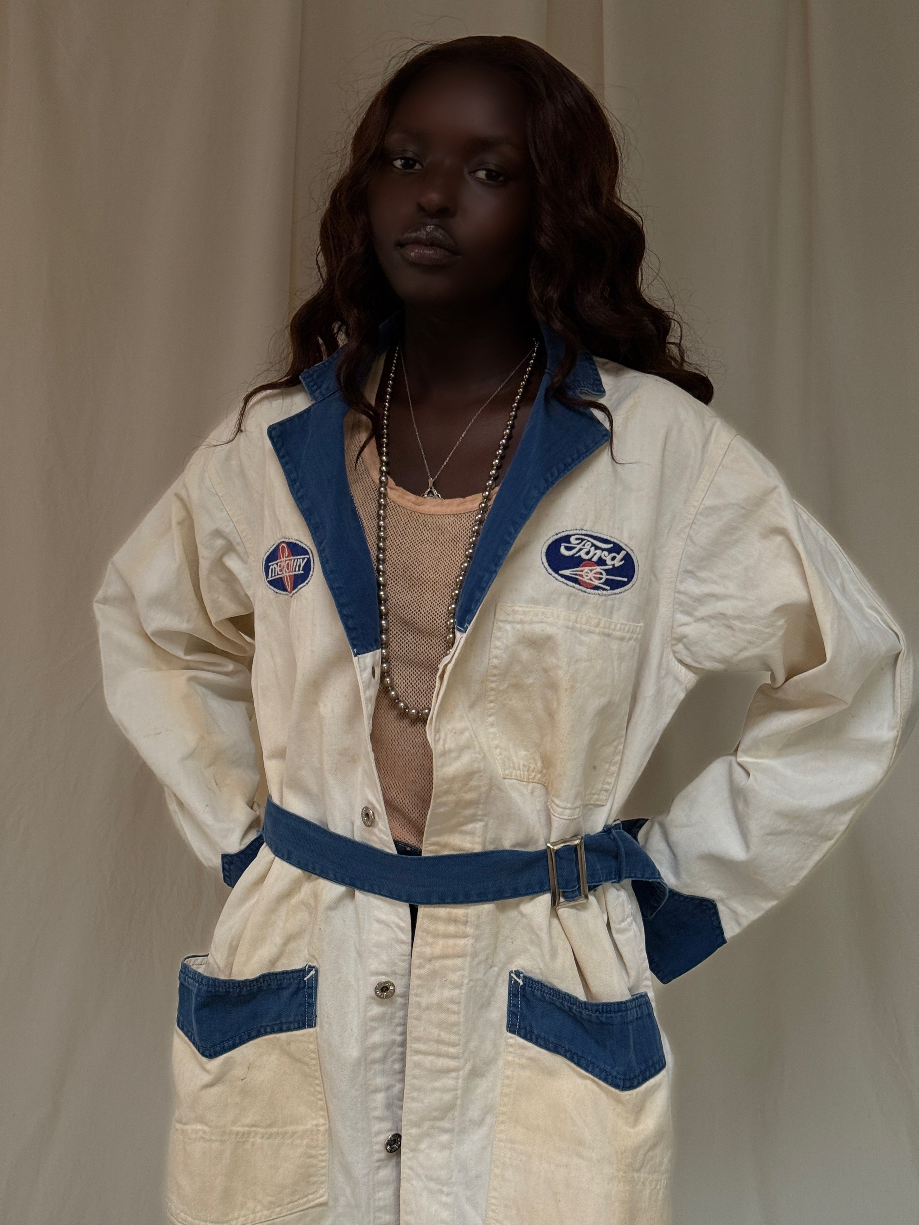 1940s Ford Mechanic Jacket | Vintage Workwear Auto Shop Coat