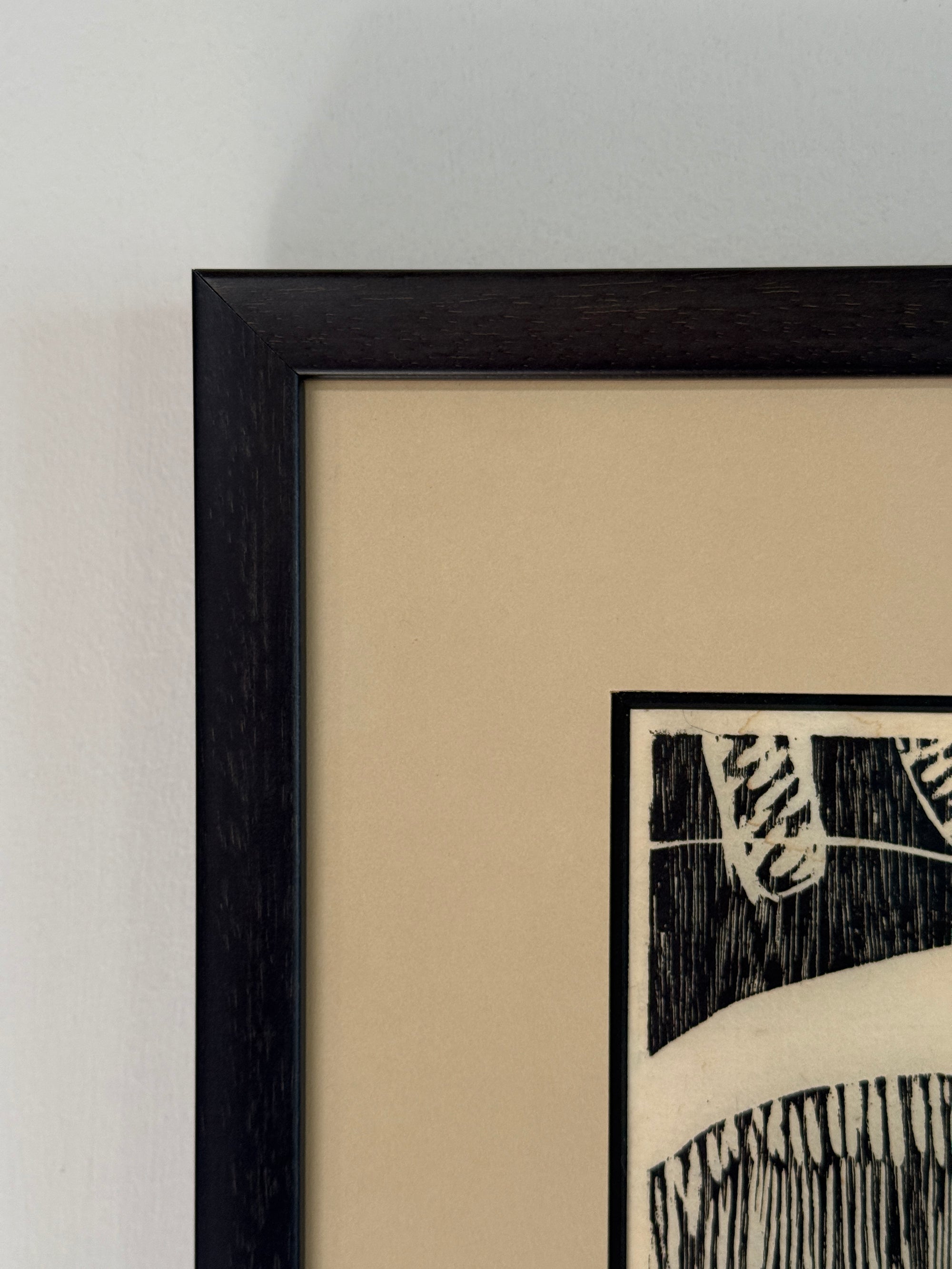 Vintage MCM Yamada Signed Edition 1/10 “REST” | Framed Japanese Sosaku-Hanga Woodblock Print Mid Century Art