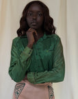 Vintage 1940's Gabardine Hollywood Western Skirt | Chain Stitch Embroidery, Rhinestones & Suede Fringe