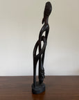 Vintage 1960s Mid-Century Modern Makonde Shetani Spirit Sculpture | Hand-Carved African Blackwood (Mpingo Ebony)