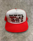 Vintage 1980’s Double D Bar Red Mesh Cap