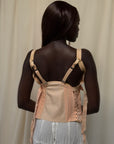 Vintage 1930s Blush Fan Lacing Corset | Lace-Up Lingerie Top