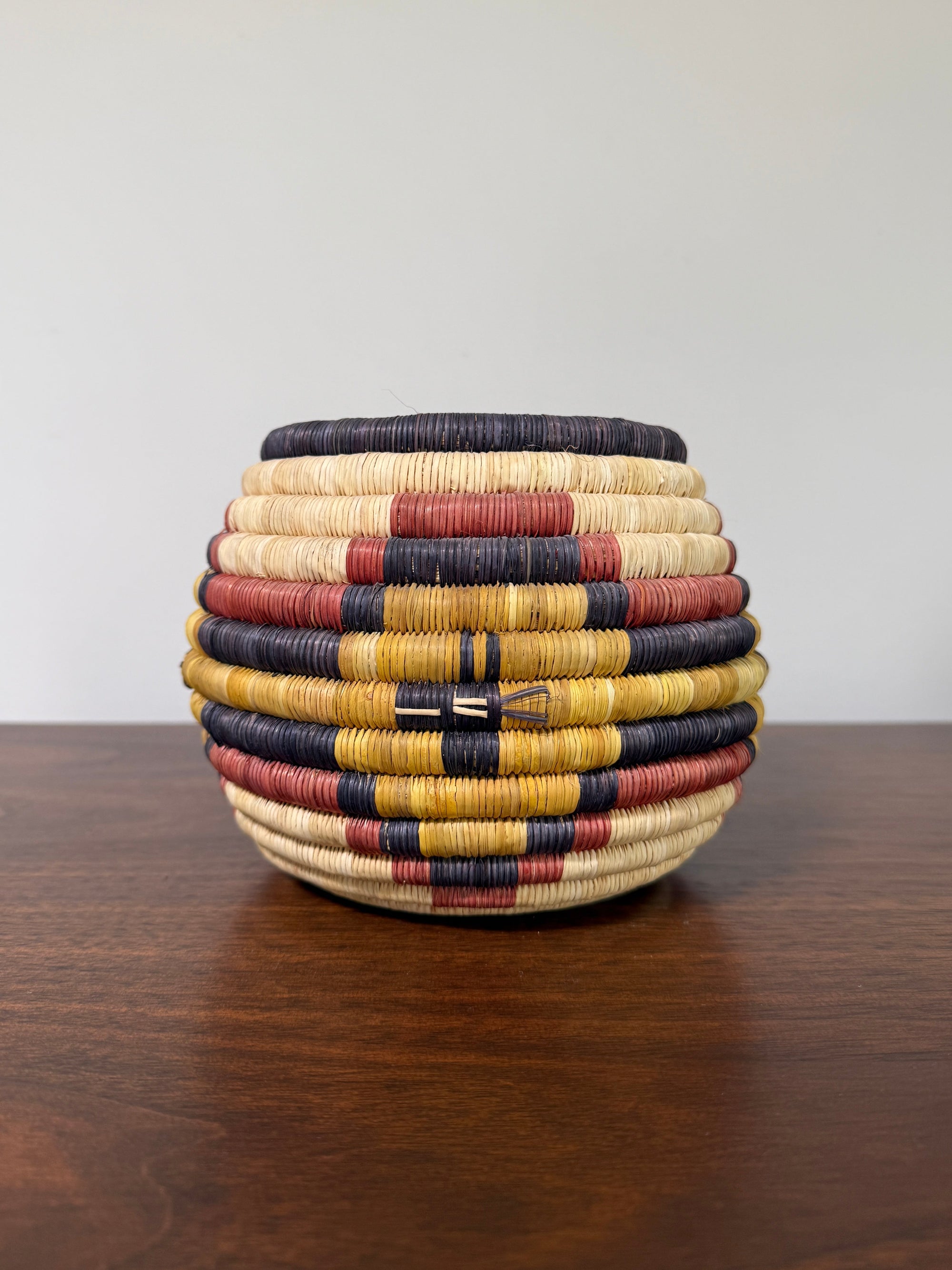Vintage 1960s Hopi Coiled Pictorial Bowl Handmade Basket | Hopi Native American Basket