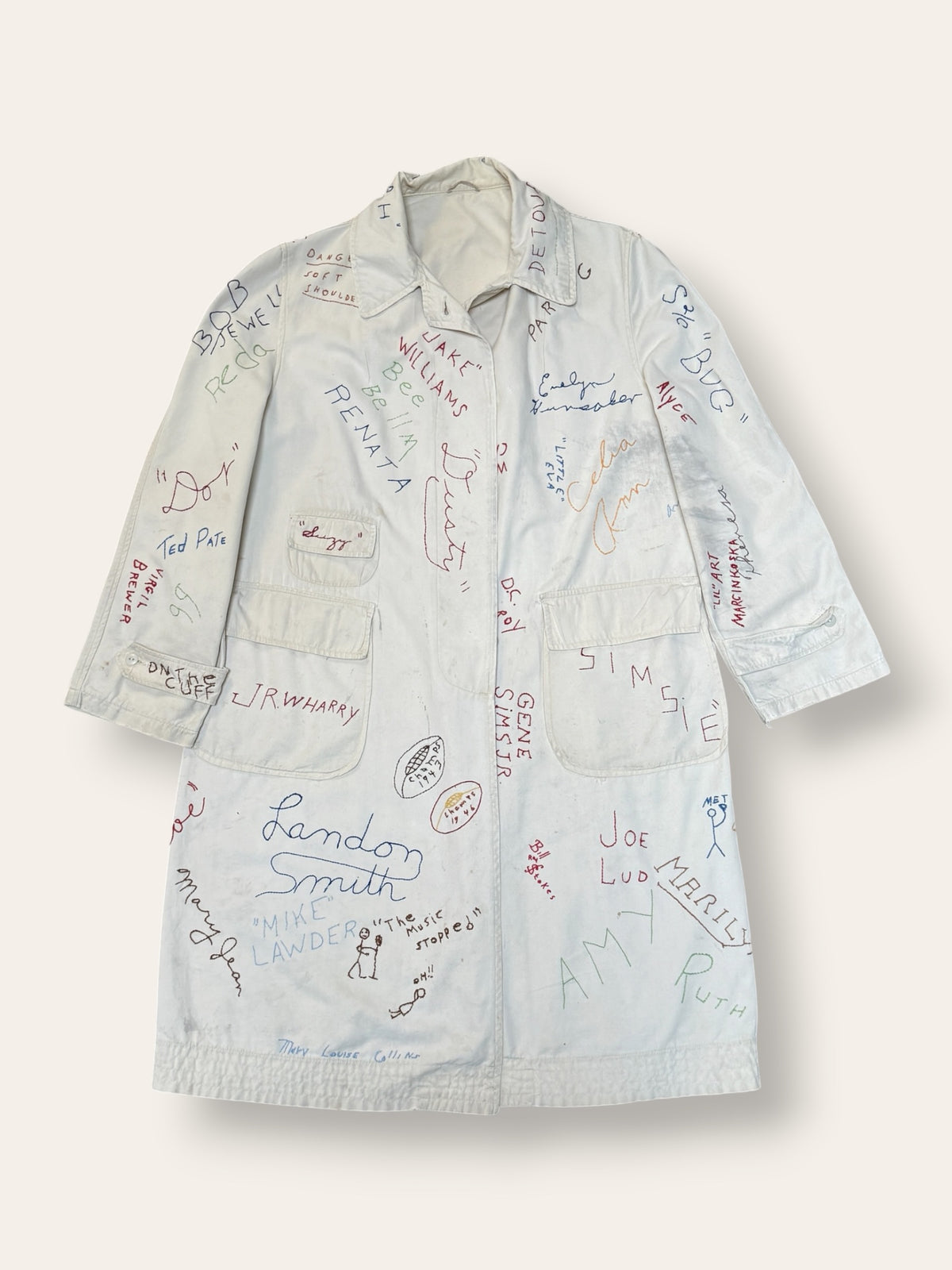 Vintage 1940’s Embroidered Signature Autograph Jacket | Class Autograph Coat