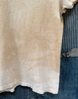 Vintage 1940’s Hanes Distressed Cotton T-Shirt | Heritage Blank Antique White Undershirt