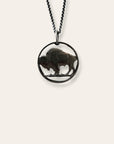 Vintage Buffalo Nickel Bison Cut-Out Necklace | Sterling Silver Adjustable Chain