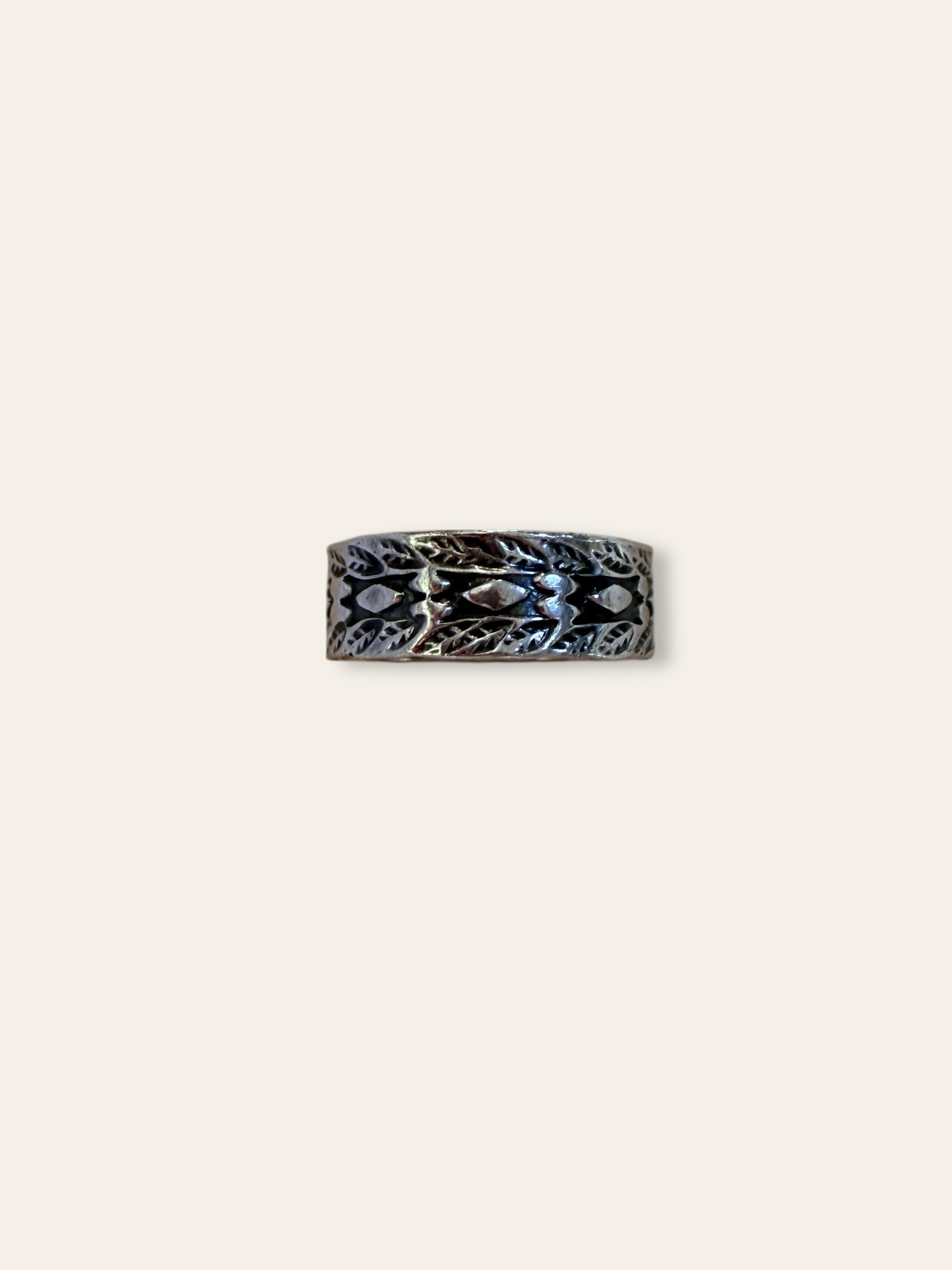 Vintage 1940’s Sterling Silver Cigar Band Ring Size 7.25