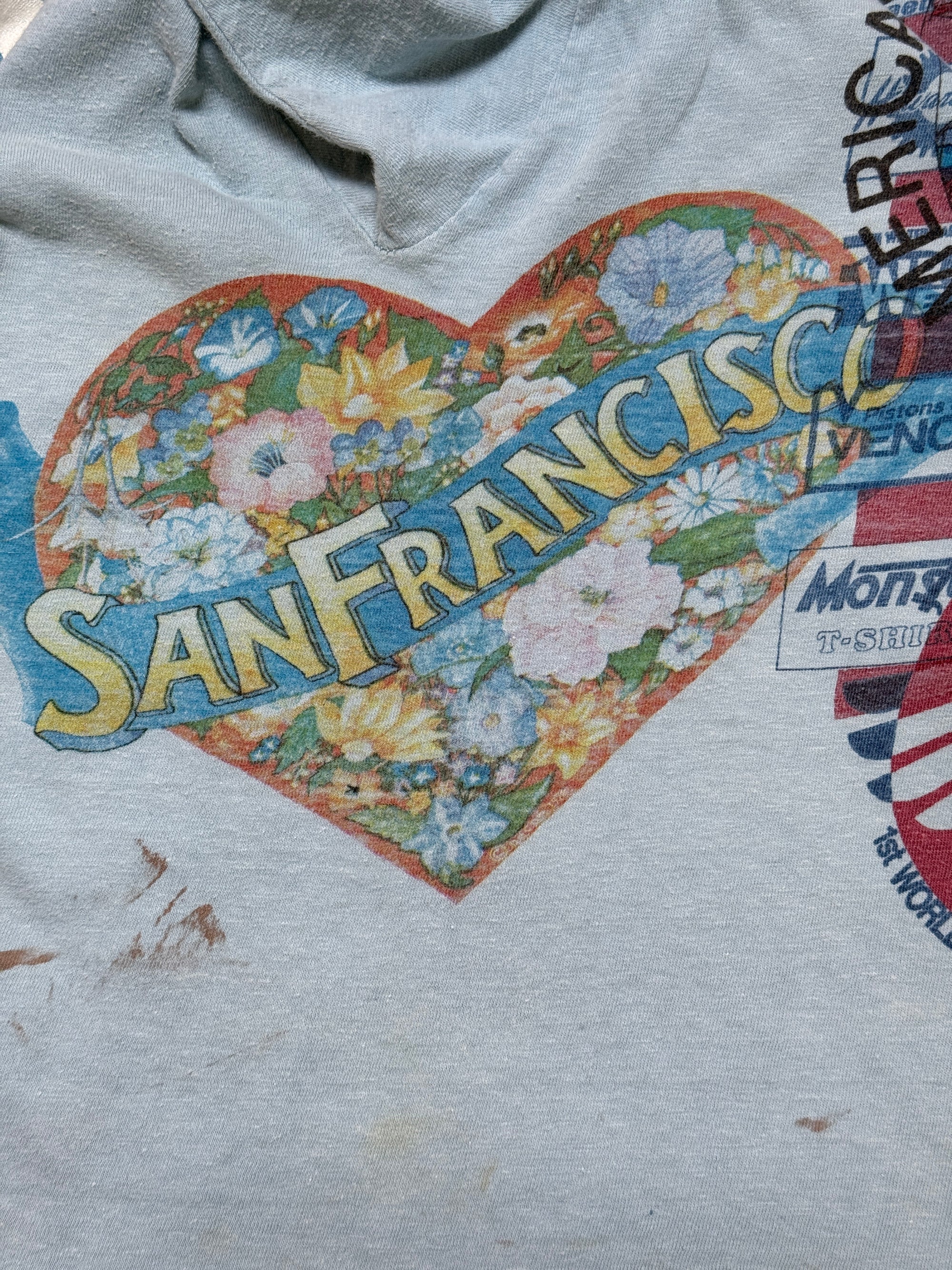 Vintage 1976 Kelley Mouse Studio Test Print T-Shirt | STUD San Francisco Bar | Grateful Dead Graphic Jester and Rose Tee | Rare 1970s Psychedelic Art T-Shirt