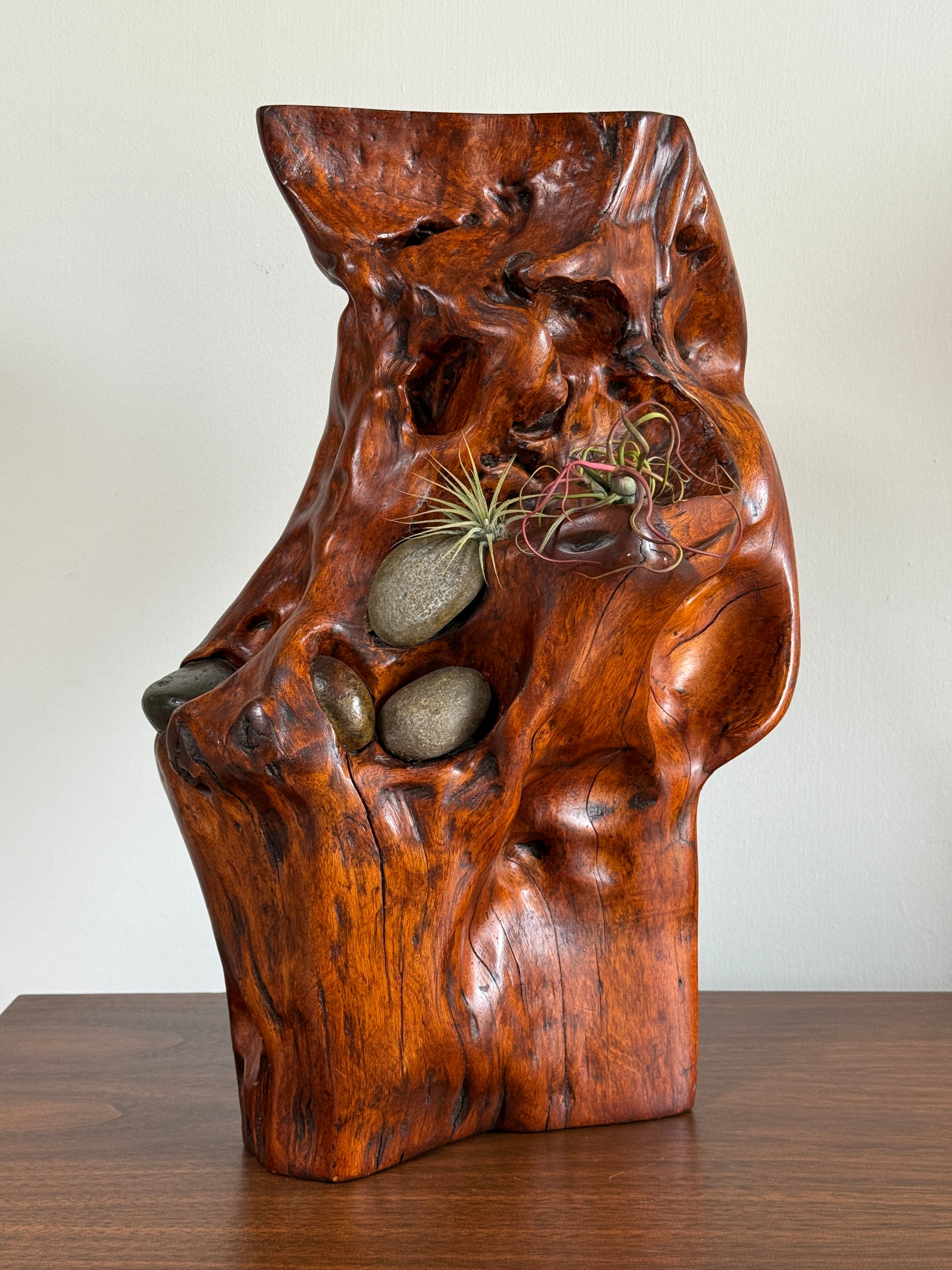 Vintage Mid Century Modern Organic Wood Sculpture | Hand Carved Burl Wood Abstract Biomorphic Art | MCM Naturalist Decor