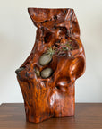 Vintage Mid Century Modern Organic Wood Sculpture | Hand Carved Burl Wood Abstract Biomorphic Art | MCM Naturalist Decor