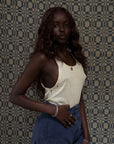 Vintage 1940’s Ribbed Cotton Tank | Heritage Blank Antique White Undershirt