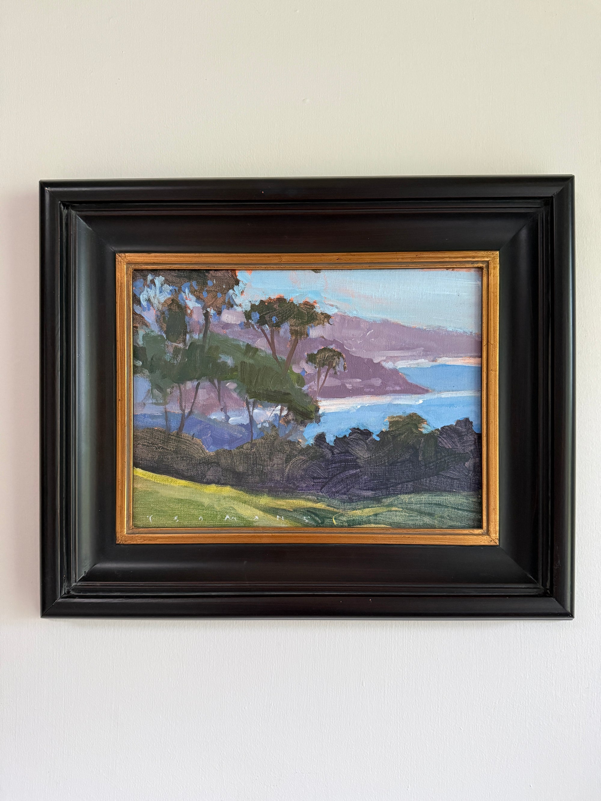 2000s Jeff Yeomans Original Oil Painting | Laguna Beach California Coastal Landscape Impressionist Art