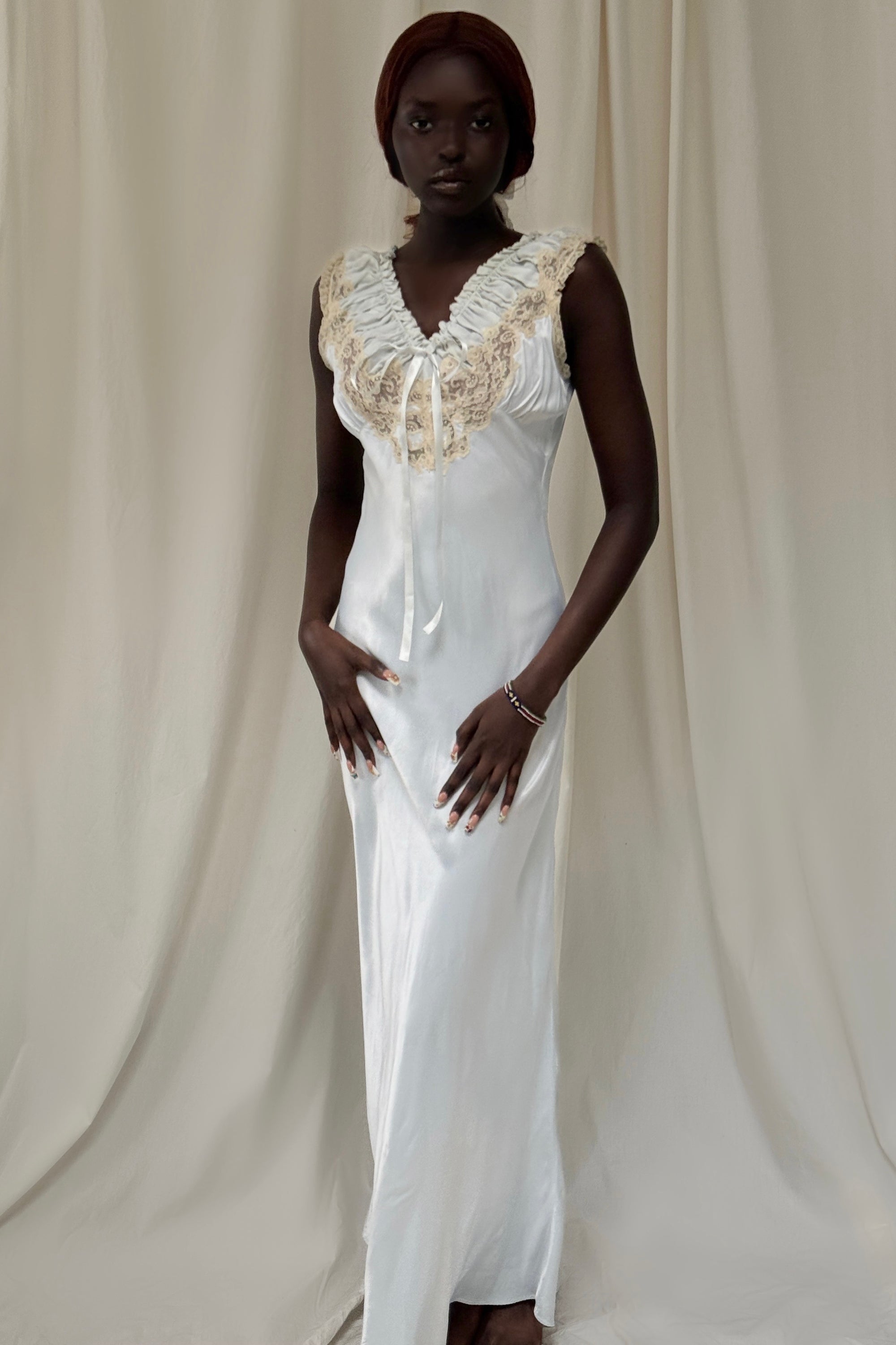 Vintage 1930’s Silk &amp; Lace Slip Dress | Bias Cut Gown