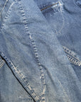 Vintage 1960s Key Imperial Denim Work Jacket | Belted Back Faded Denim