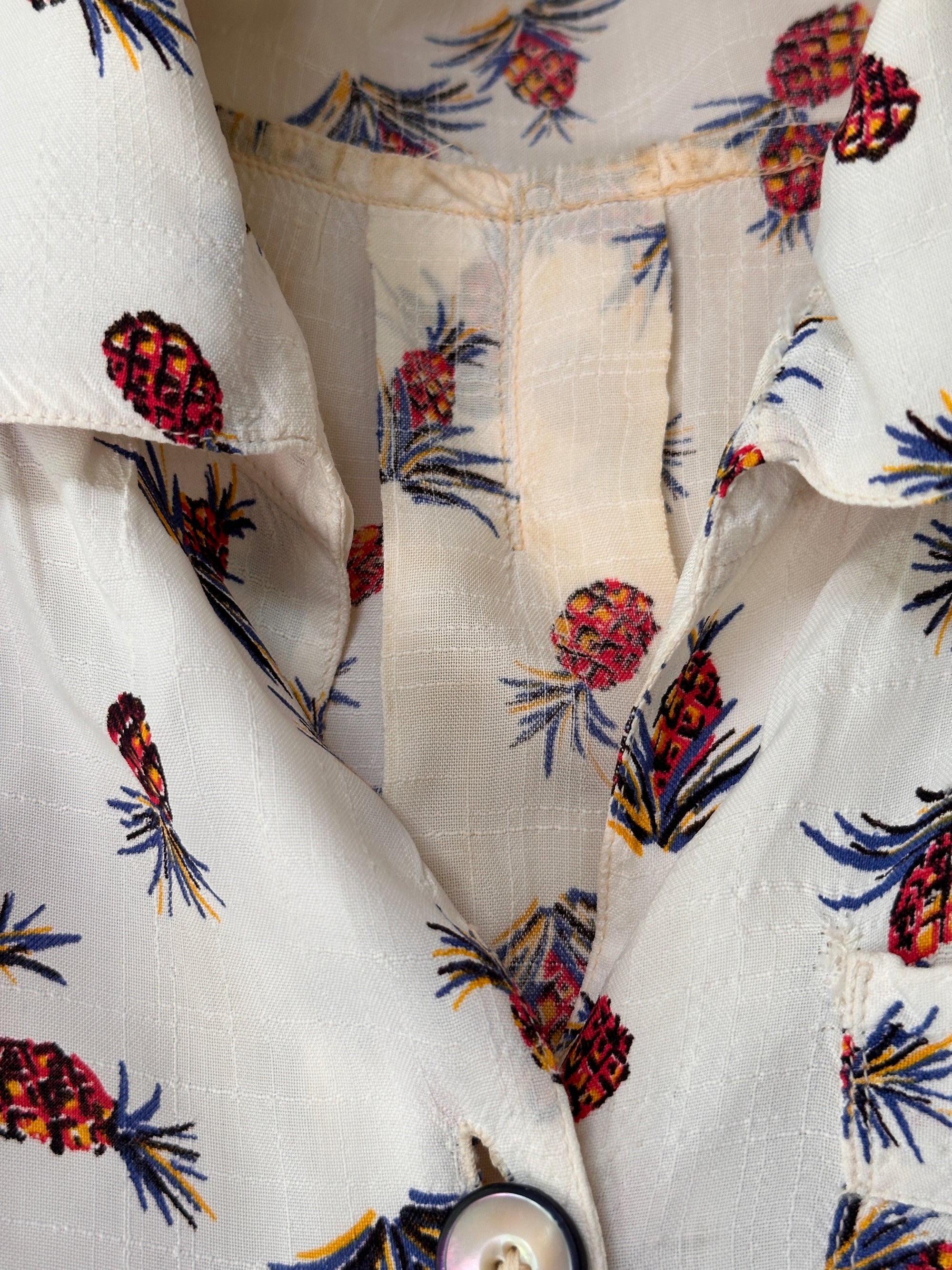 Vintage 1940’s-50’s Rayon Pineapple Hawaiian Shirt