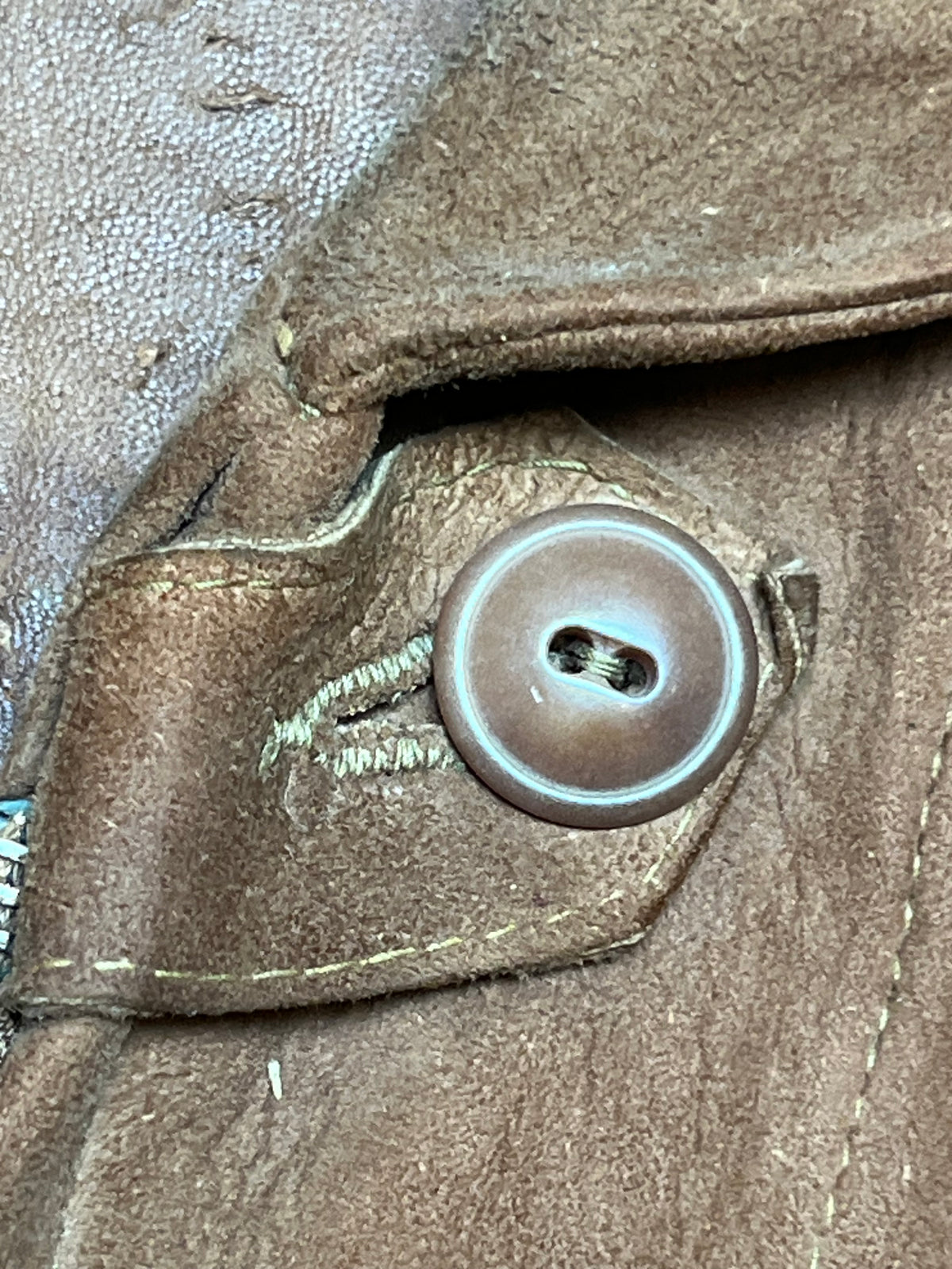 Vintage 1930s Suede Leather Cossack A-1 Chinstrap Jacket | Vintage Sport Coat Talon Zipper Side Buckles