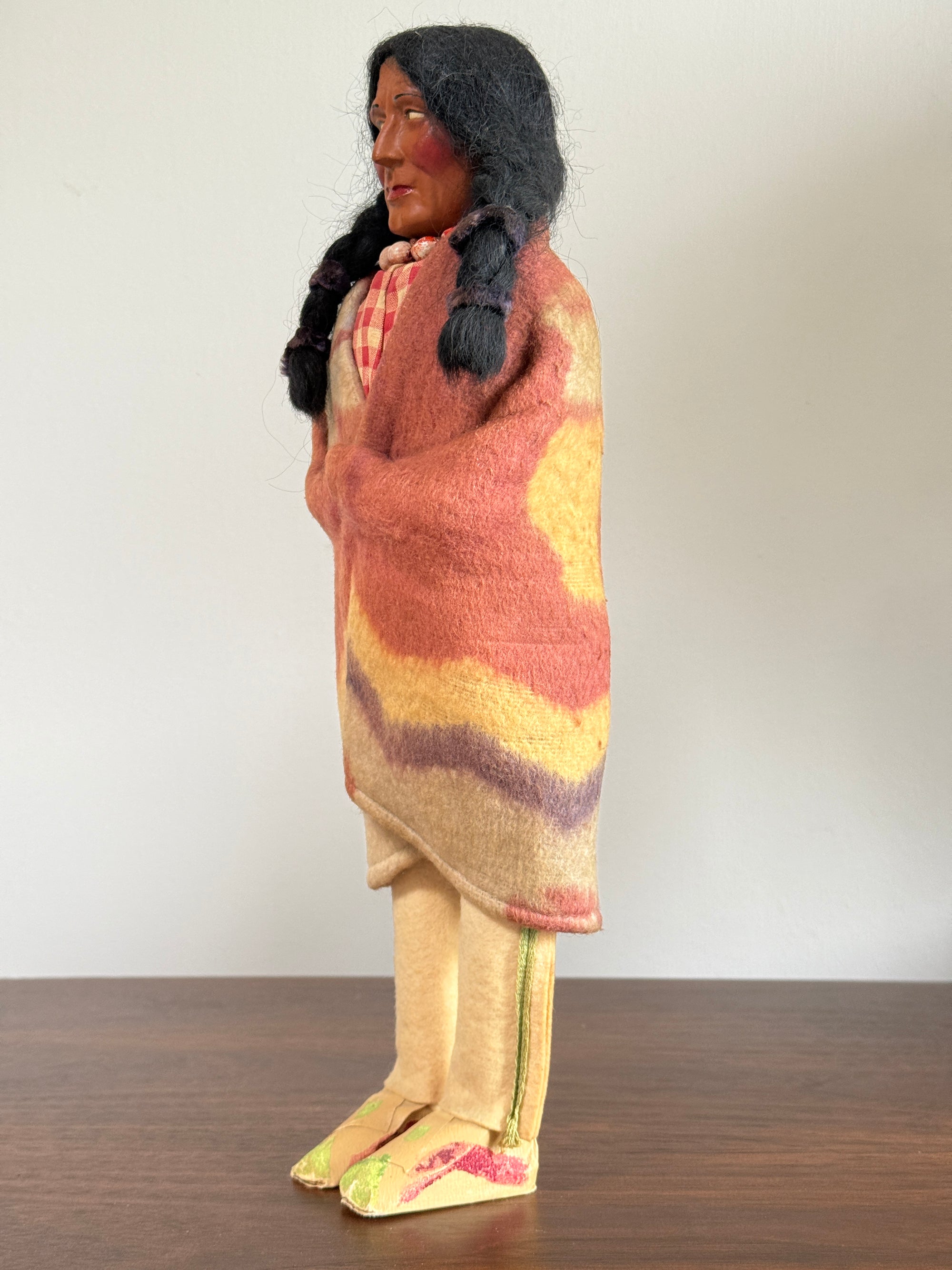Vintage 1940s Skookum Native American Doll | Handcrafted Black Hills Souvenir Figure