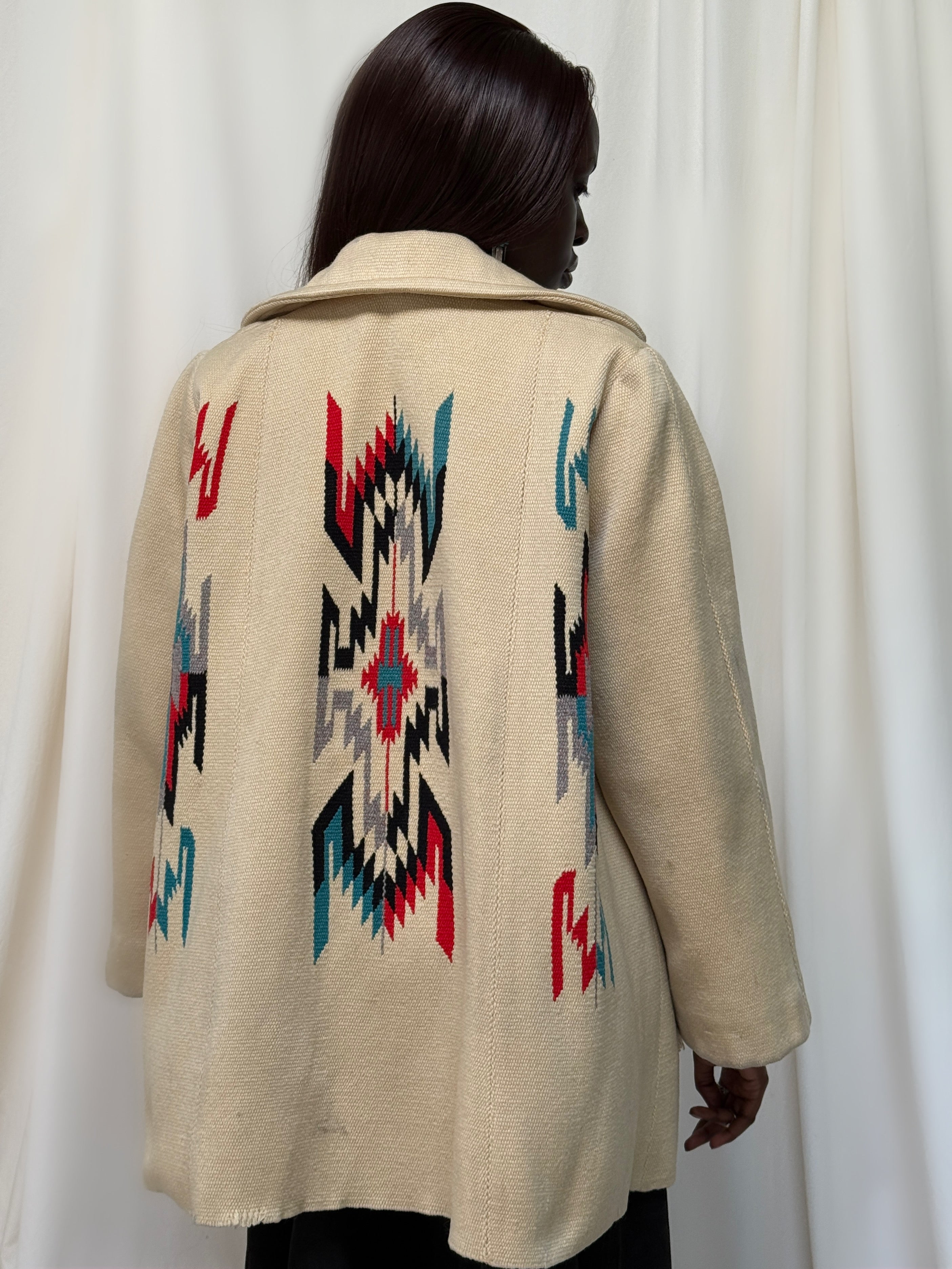 Vintage 1940's Chimayo Woven Jacket | Southwest Hand Woven Wool