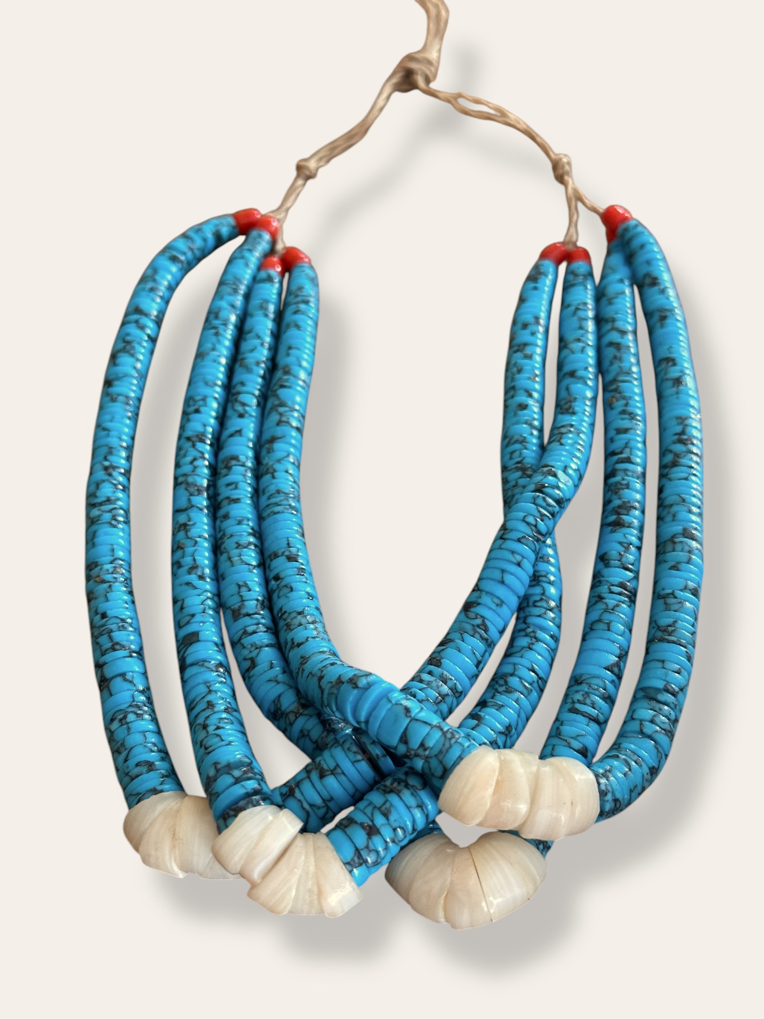 Vintage Navajo Jocla Turquoise and Shell Necklace – Afterlife Boutique