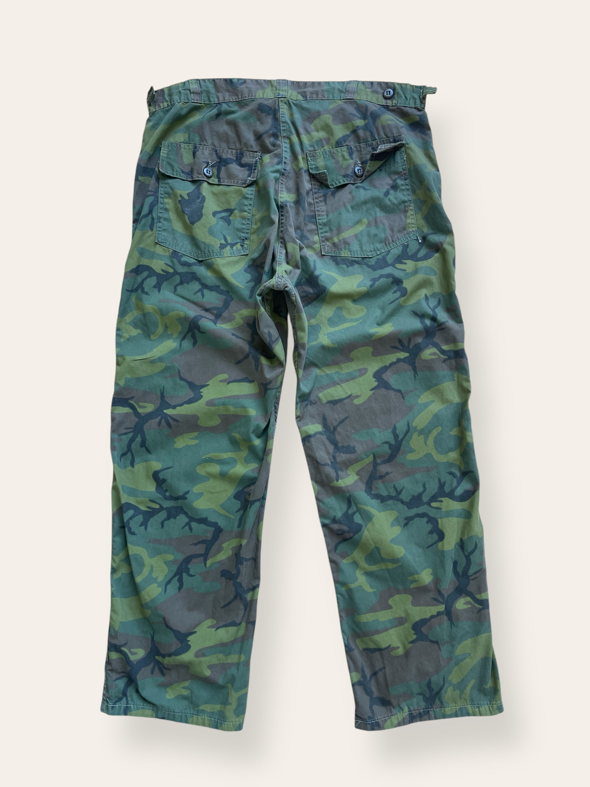 Vintage 1970’s Civilian ERDL Camo Poplin Baker Pants W:38