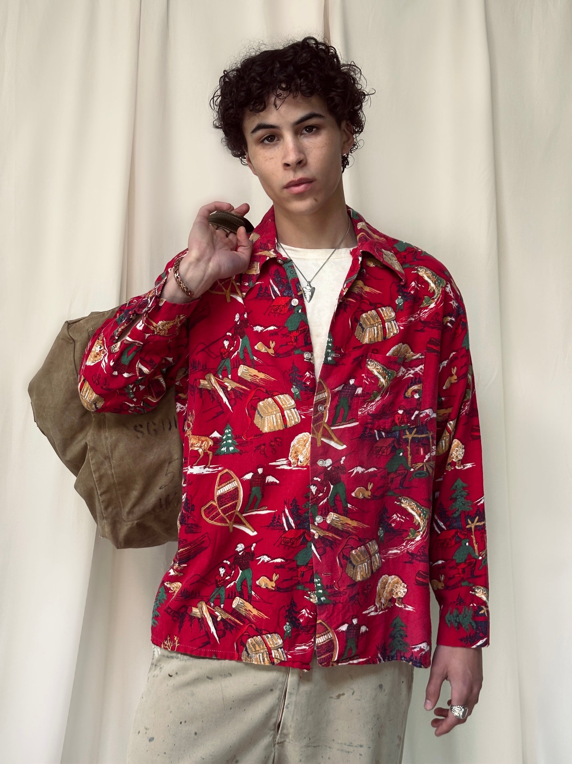 Vintage 1970’s Outdoors All Over Printed Flannel Shirt