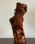 Vintage Mid Century Modern Organic Wood Sculpture | Hand Carved Burl Wood Abstract Biomorphic Art | MCM Naturalist Decor