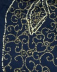 Vintage 1940’s Beaded Navy Crepe Dress