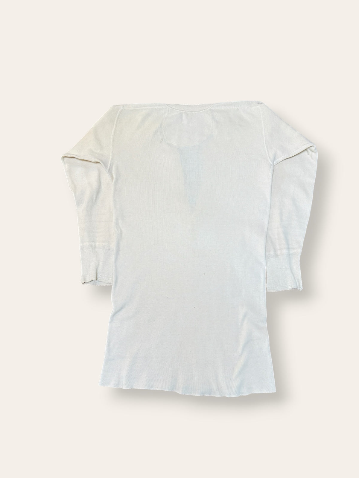 Vintage 1940’s Penney’s Cotton Henley Shirt| Heritage Blank Antique White Shirt