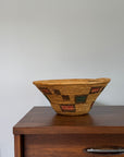 Vintage Jicarilla Apache Coil Handmade Basket | Native American Geometric Basket