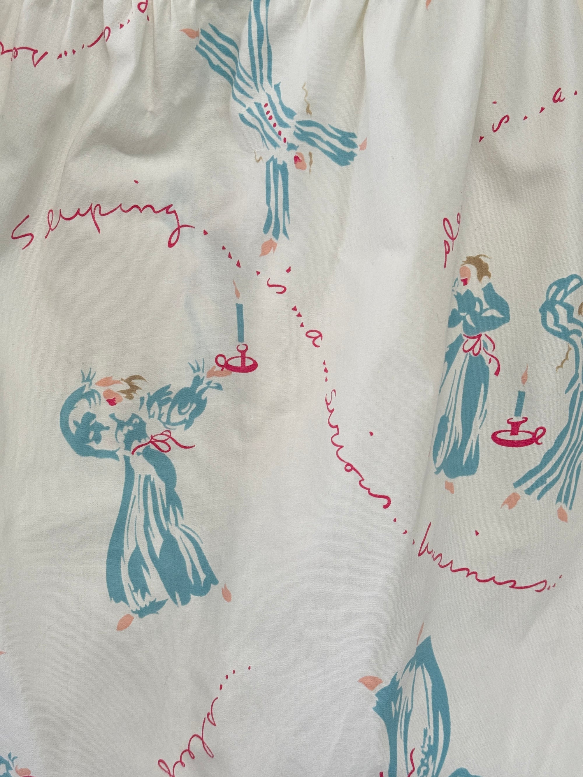 Vintage 1930s Cotton Rare Novelty Print Playsuit | Cutout Romper with Ribbon Detail