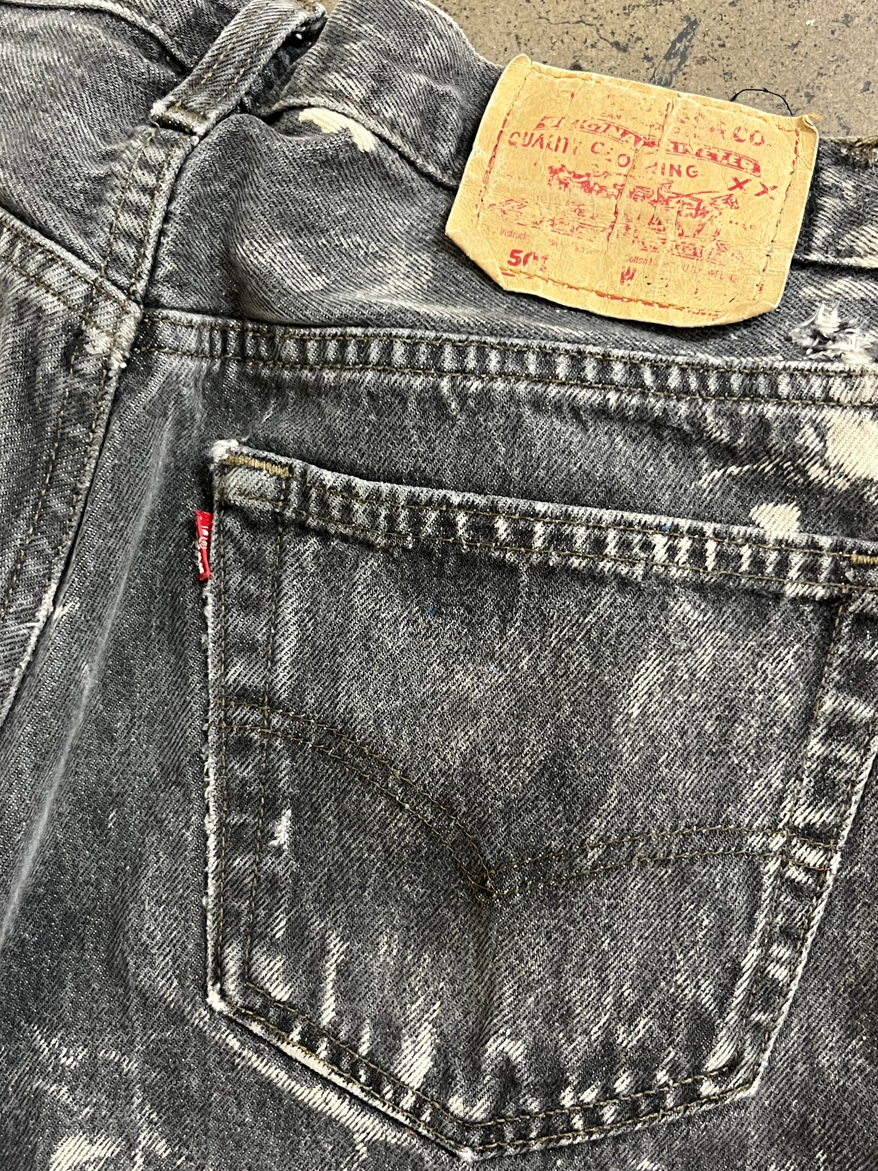 Vintage 1980's Levi's 501 Black Bleached Denim W:30 – Afterlife