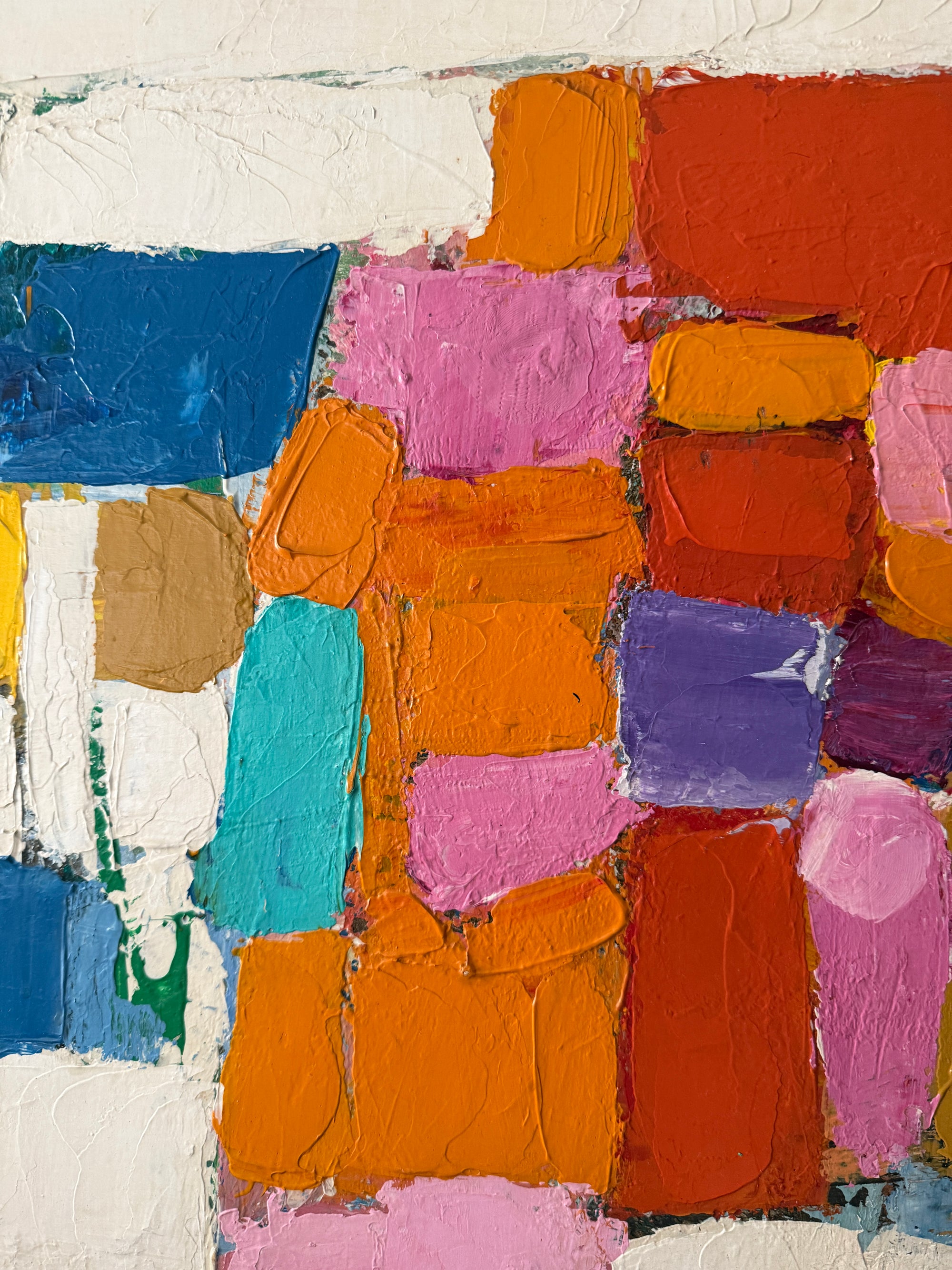 Vintage 1950s Bassett Mid-Century Modern Abstract Painting | Vintage MCM Painting