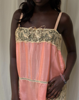 Vintage 1920’s Deadstock Lace & Silk Step In Slip Dress