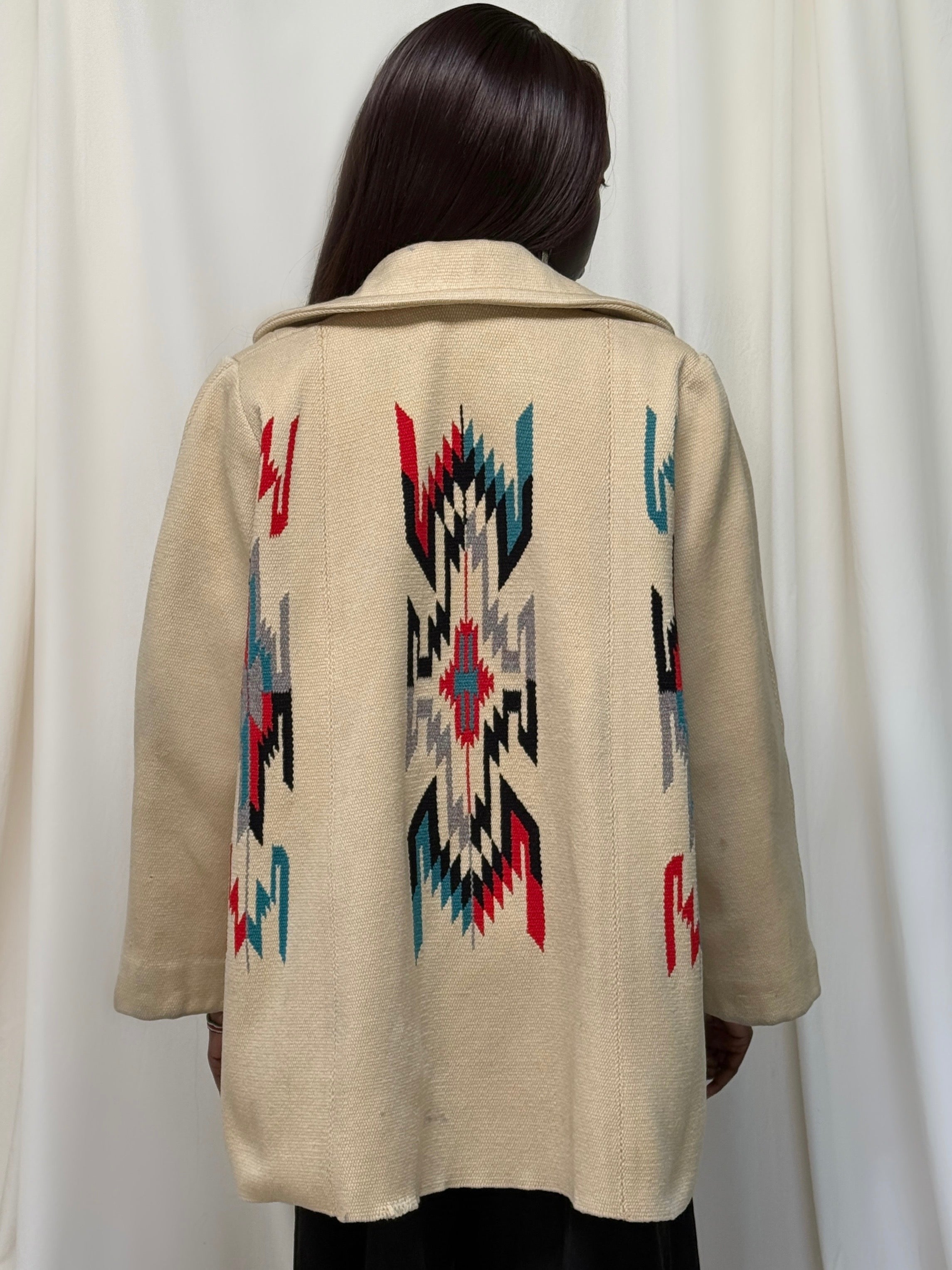 Vintage 1940's Chimayo Woven Jacket | Southwest Hand Woven Wool
