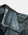 Vintage 1970’s Christie Hand-Sewn Black Leather Shirt | East West North Beach Style Leather Shirt