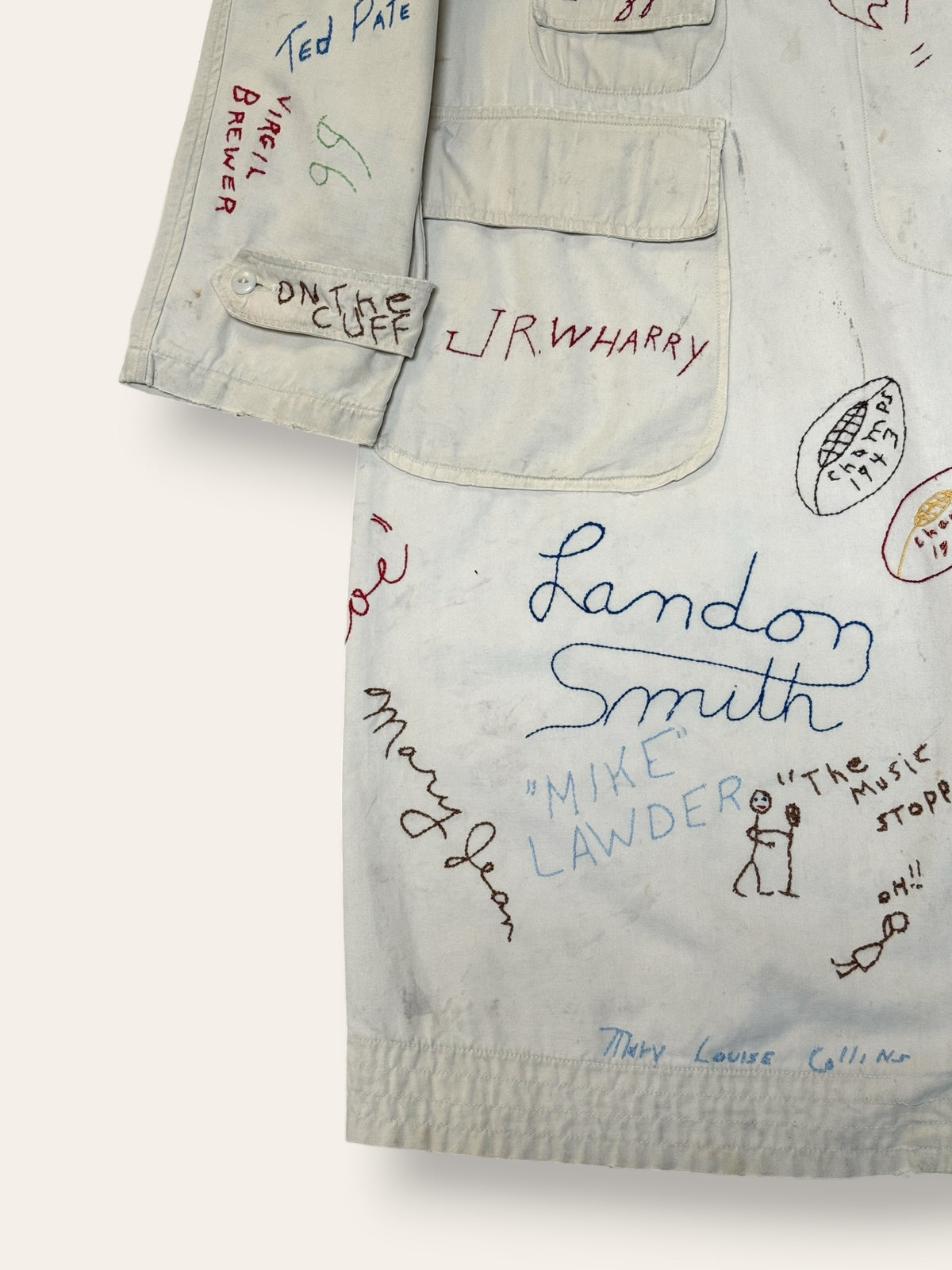 Vintage 1940’s Embroidered Signature Autograph Jacket | Class Autograph Coat