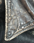 Vintage 1950s Modified Guide Master Leather Motorcycle Jacket | Distressed Black Biker Jacket