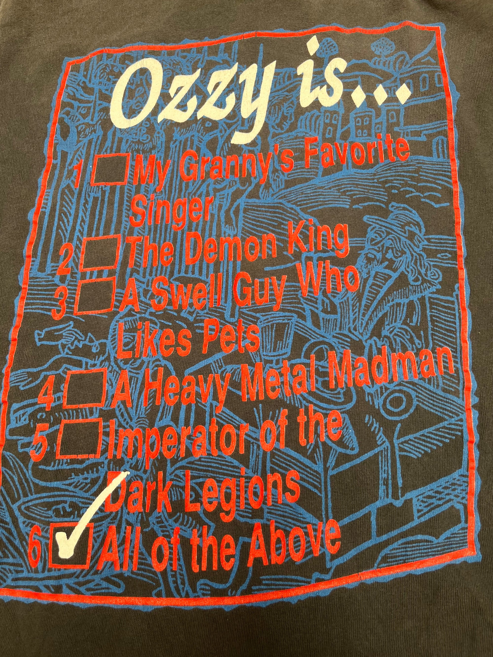 Vintage 1980s Ozzy Osbourne Tour T-Shirt |  1988 Ozzy Is…. All Of The Above Tee