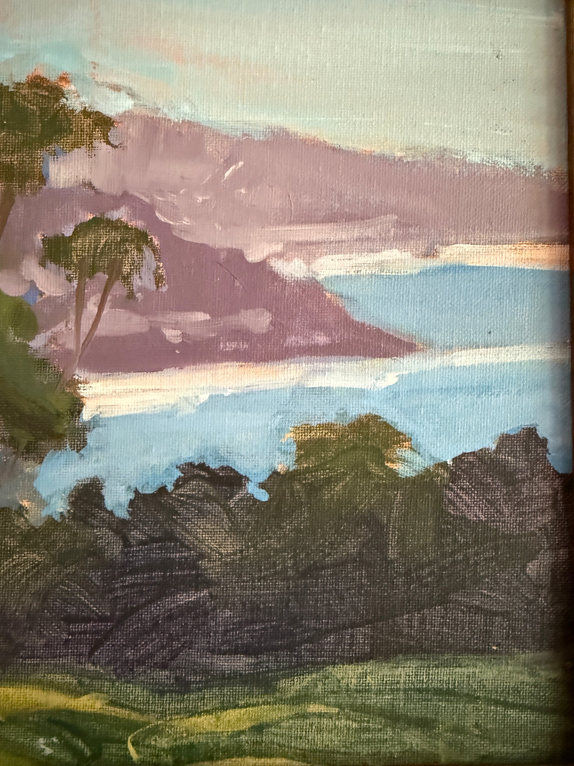 2000s Jeff Yeomans Original Oil Painting | Laguna Beach California Coastal Landscape Impressionist Art