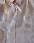 Vintage 1930s Silk Bed Jacket | Peachy Pink Floral Satin Boudoir Lingerie Top