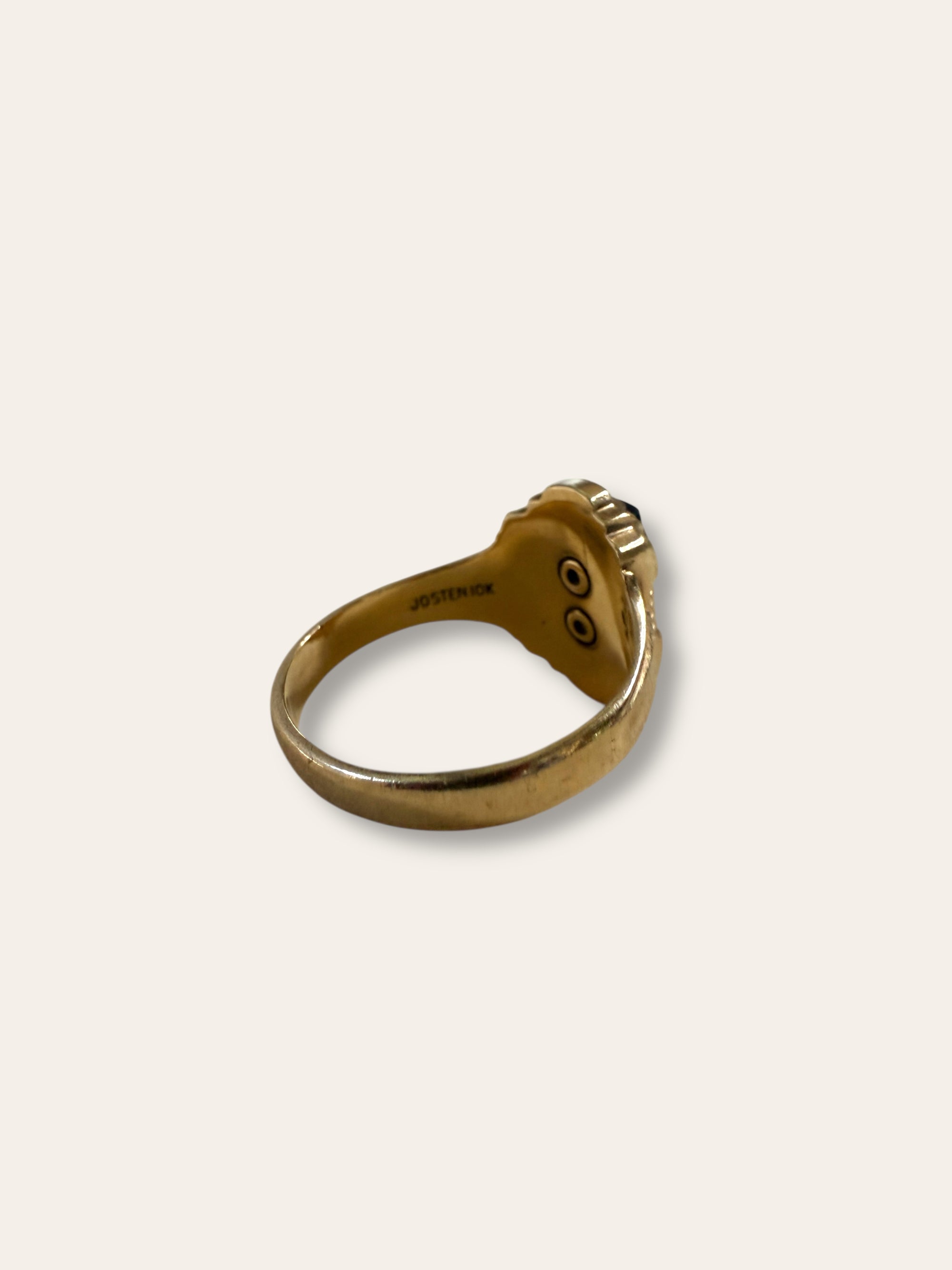 Vintage 1950 Josten 10k Gold Onyx Class Ring Size 6.5