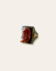 Vintage 1940’s Roman Soldier Cameo 10k Two Tone Gold Ring Size 7.75