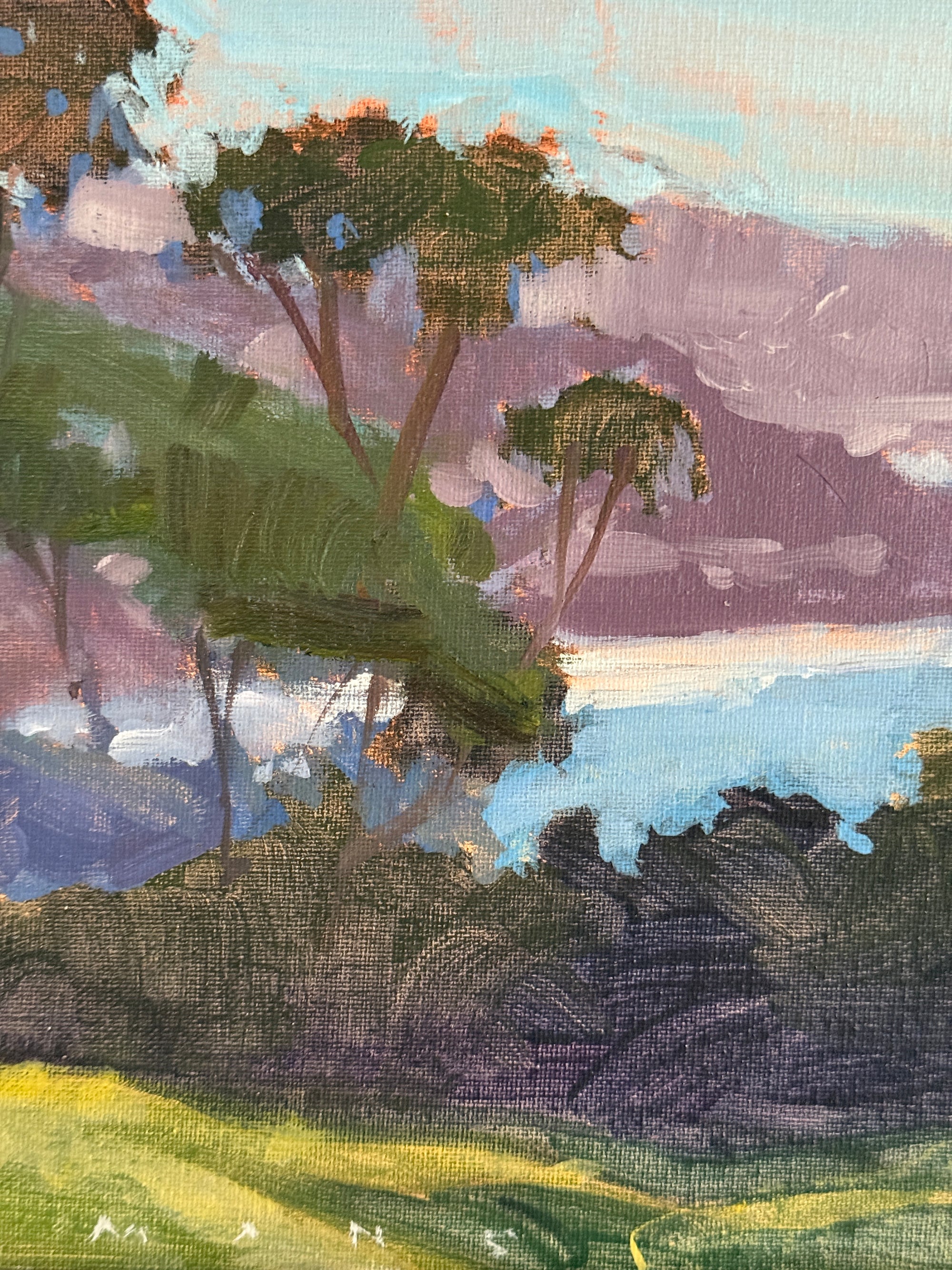 2000s Jeff Yeomans Original Oil Painting | Laguna Beach California Coastal Landscape Impressionist Art