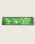 Vintage 1960s Mid-Century Modern Abstract Bar Scene Panoramic Painting | MCM Signed B. Gregor 1965