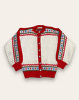 Vintage 1950’s Norway Fair Isle Wool Cardigan Sweater