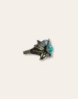 Vintage Fed Harvey Era Crossed Bows Sterling Silver and Turquoise Ring Size 5
