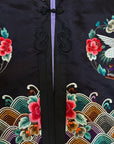 Vintage 1920’s Chinese Silk Jacket | Antique Hand Embroidery Crane Floral Motif Silk