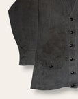 Vintage 1930s Distressed Cotton Grey Heather Work Cardigan